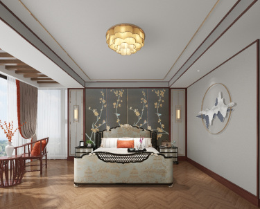 210平三居雅致新中卧室