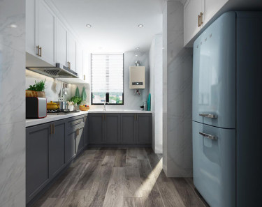 137平四居原木风厨房