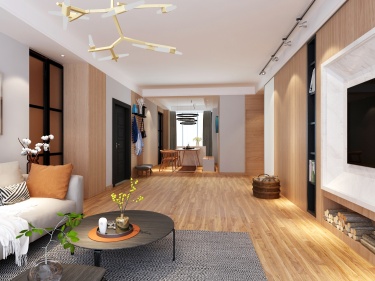 原木色基调，极致体现简约温馨舒适感