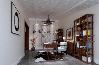 140平3室雅致新中书房