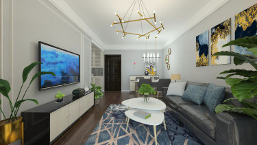 60平1室原木风客厅