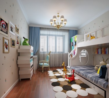 101平3室原木风儿童房