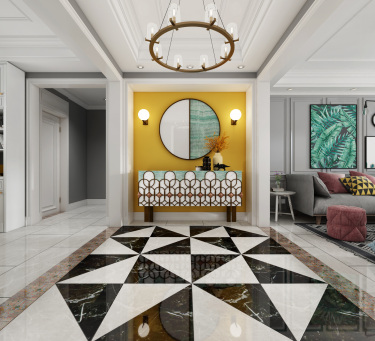 112平3室原木风玄关