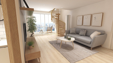 132平跃层/复式禅意日式客厅