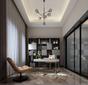 360平3室现代简约书房