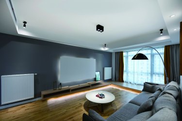 97平跃层/复式原木风客厅