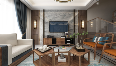 300平4室原木风客厅