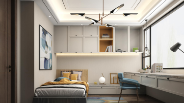 300平4室原木风书房