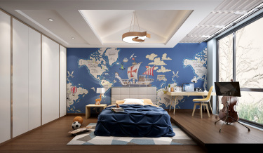 246平别墅现代简约儿童房