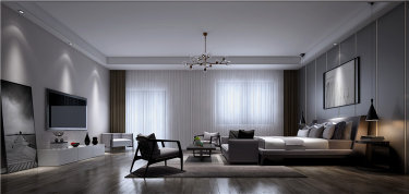 220㎡新中式，极简风格的黑白灰