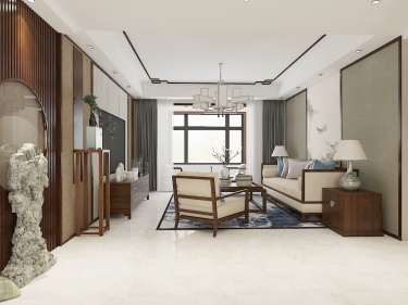 涓涓禅意朴质幽然137平中式设计