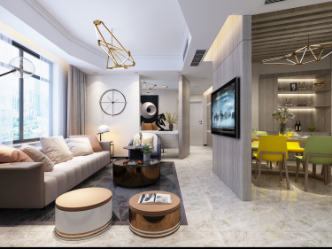 128平2室现代简约客厅