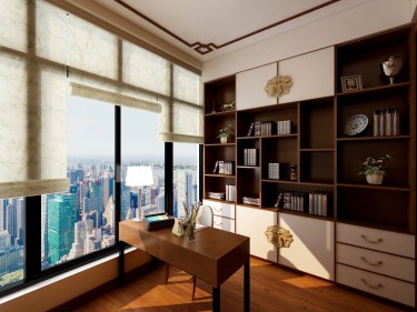 93平3室现代简约书房