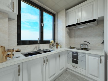 125平3室原木风厨房