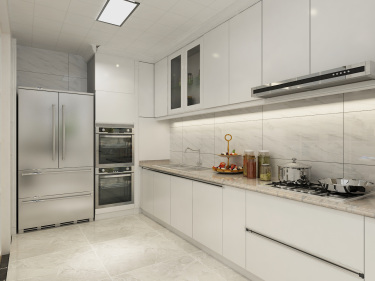 348平跃层/复式原木风厨房