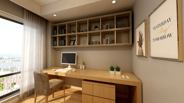 141平4室原木风书房