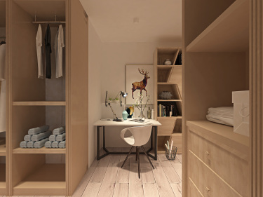 45平公寓原木风卧室