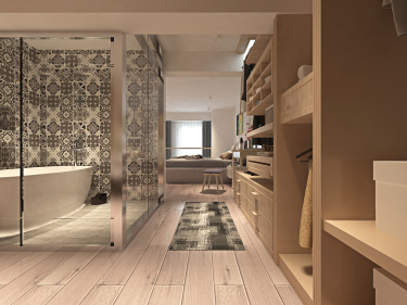 45平公寓原木风卧室