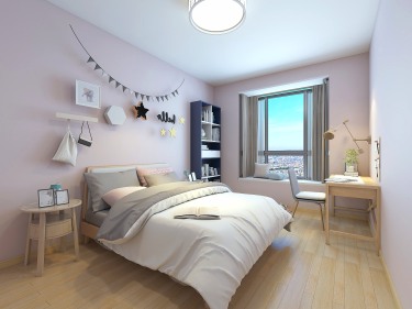 106平2室原木风儿童房