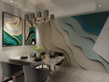 107平4室现代简约餐厅