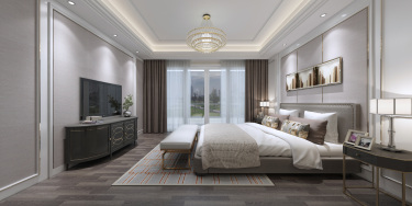 255平别墅现代简约老人房