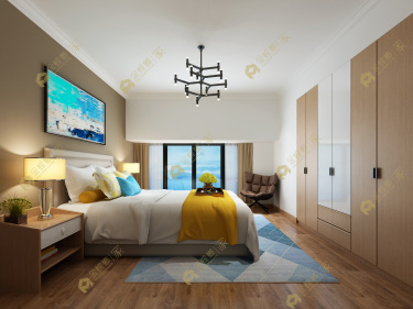 104平跃层/复式原木风卧室