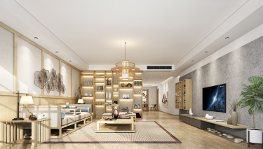 221平4室禅意日式客厅