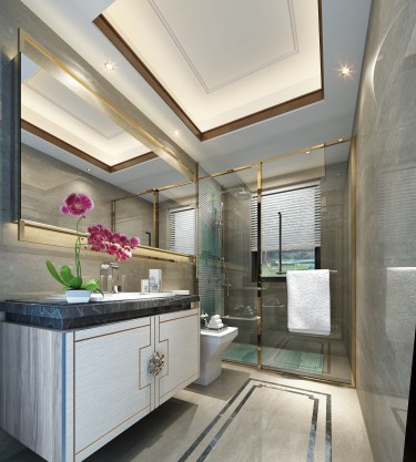 500平别墅雅致新中卫生间