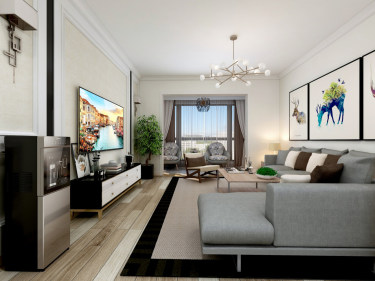 米白色让整体氛围更明亮舒适 122平北欧风