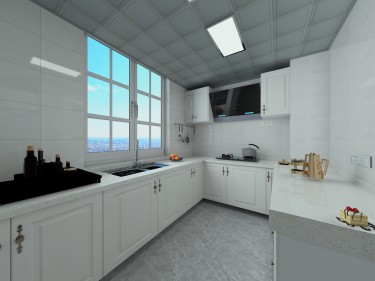 125平3室原木风厨房