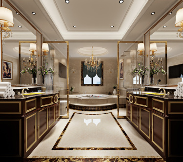 670平别墅原木风卫生间