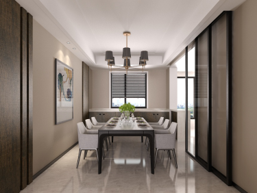 190平4居 现代风格 米色加深色木既温馨也很有品