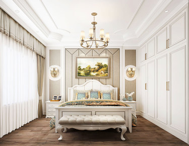 325平别墅原木风卧室