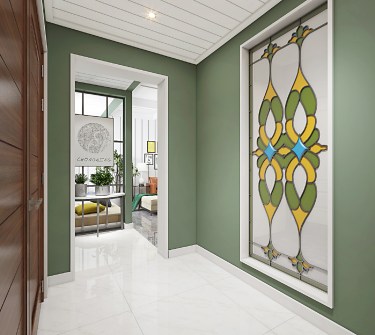 325平别墅原木风玄关