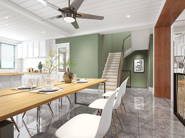 325平别墅原木风餐厅