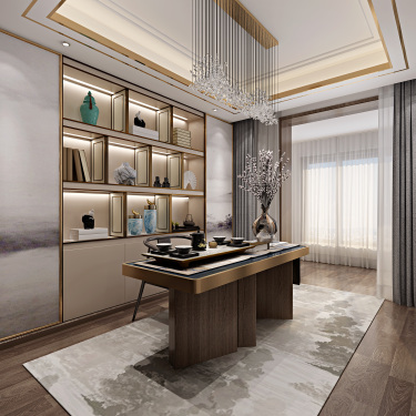 280平4室雅致新中书房