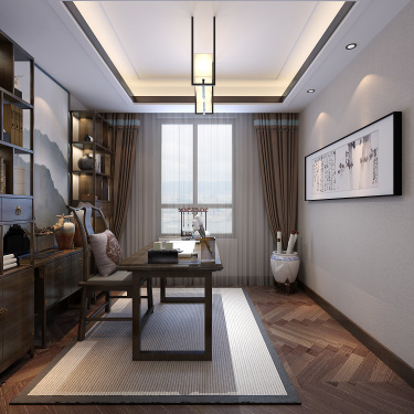 215平4室雅致新中书房