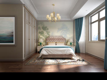 447平别墅原木风卧室