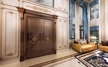 447平别墅原木风客厅