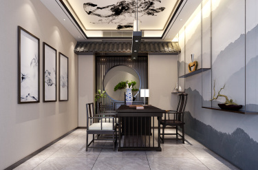 138平5室雅致新中书房