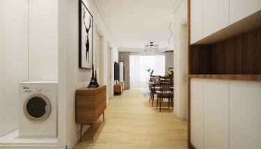 100平3室原木风玄关