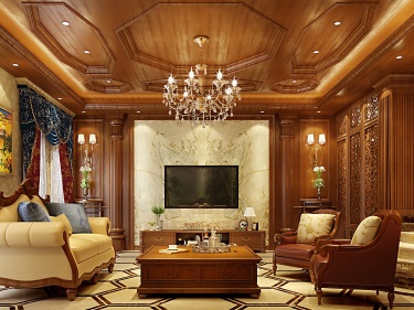 复古浪漫的480平美式别墅住宅，享受高品质生活