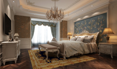 380平别墅原木风卧室