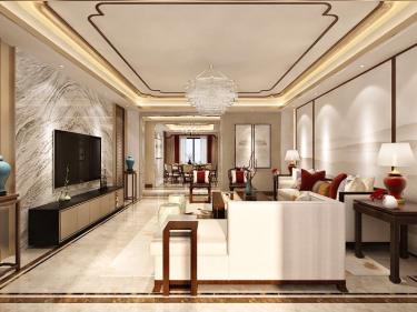 280平5室雅致新中客厅