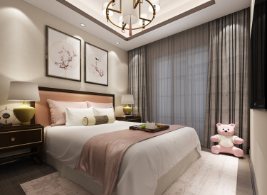 110平跃层/复式雅致新中卧室