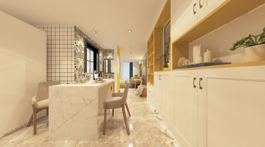 43平跃层/复式原木风餐厅