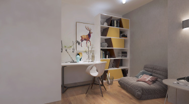 43平跃层/复式原木风卧室