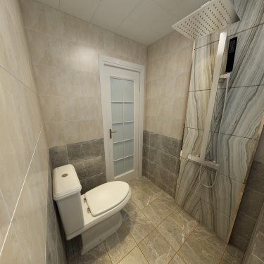 152平3室原木风卫生间