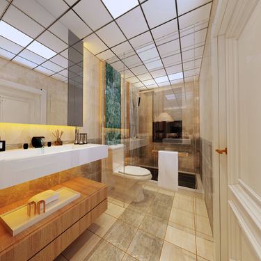 152平3室原木风卫生间