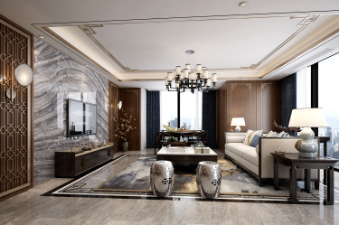 67平跃层/复式雅致新中客厅